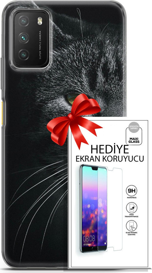 Xiaomi Poco M3 Kılıf Orijinal Seri Scotish-British 24 Asi Kedi Darbe Emici Kılıf + Ekran Koruyucu