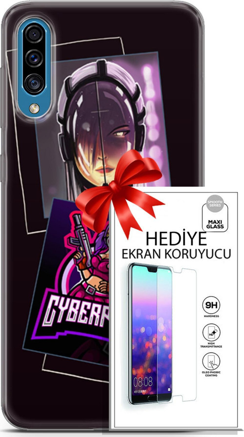 Samsung Galaxy A30S Kılıf Orijinal Seri Cyberpunk 10 Cyber Kız Full Hd Kılıf + Ekran Koruyucu