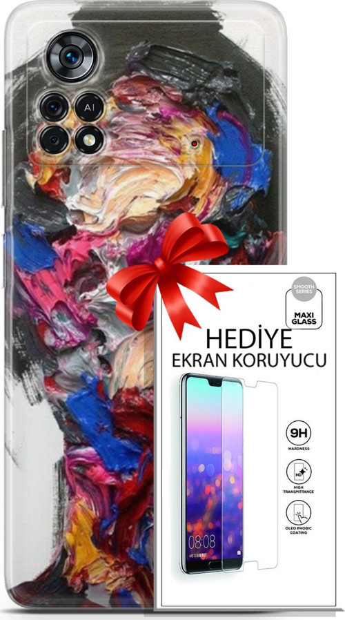 Xiaomi Poco X4 Pro 5G Kılıf Orijinal Seri Soul 02 Sanatsal Kapak Ve Ekran Koruyucu