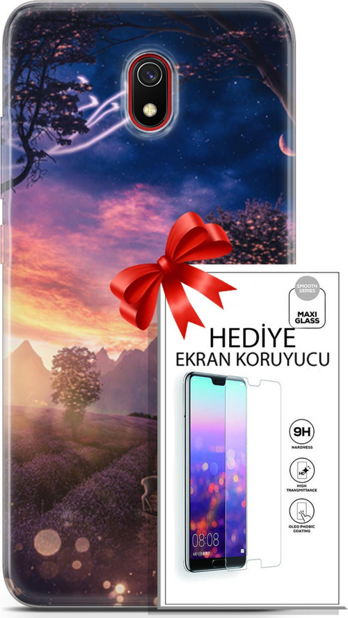 Xiaomi Redmi 8A Kılıf Orijinal Seri Fantasy 15 Keçi Kalın Silikon + Ekran Koruyucu