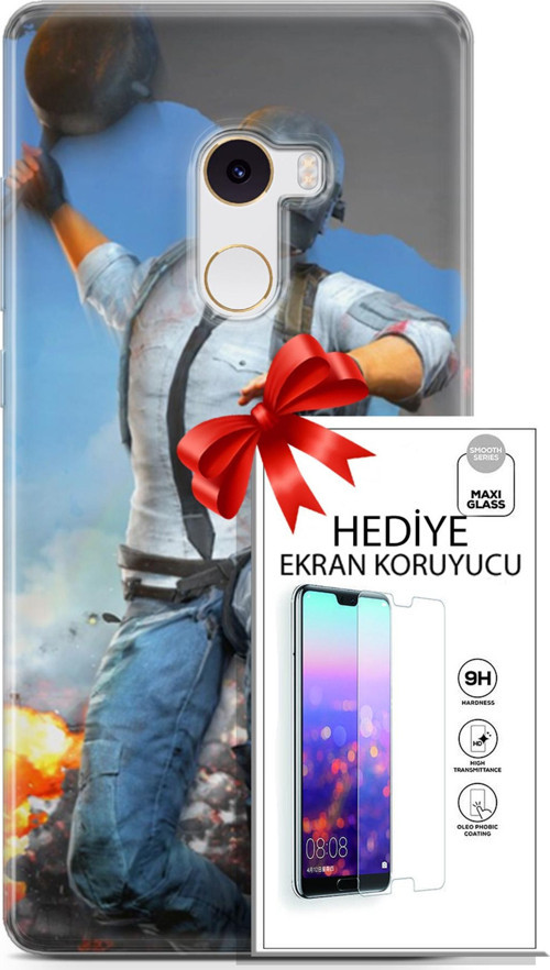 Xiaomi Mi Mix 2 Kılıf Orijinal Seri Pubg 01 Action Figur Telefon Kılıfı + Ekran Koruyucu