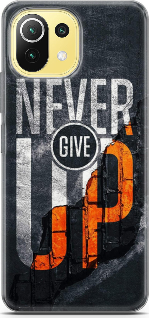 Xiaomi 11 Lite 5G Kılıf Orijinal Seri Typo 29 Never Give Up Leke Tutmaz Kapak