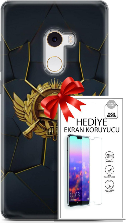 Xiaomi Mi Mix 2 Kılıf Orijinal Seri Pubg 16 Amblem Hediyelik Kılıf Ve Ekran Koruyucu