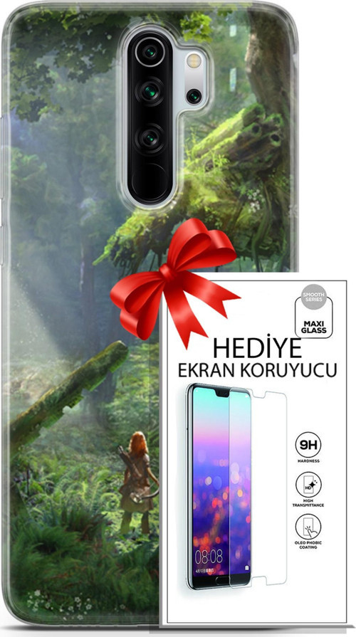 Xiaomi Redmi Note 8 Pro Kılıf Orijinal Seri Cardano 13 Orman Case Kapak Ekran Koruyucu