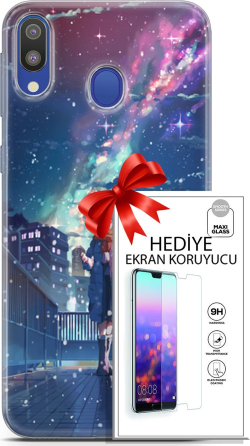 Samsung Galaxy M20 Kılıf Orijinal Seri Fantasy 10 Anime Kar Full Hd Kılıf + Ekran Koruyucu