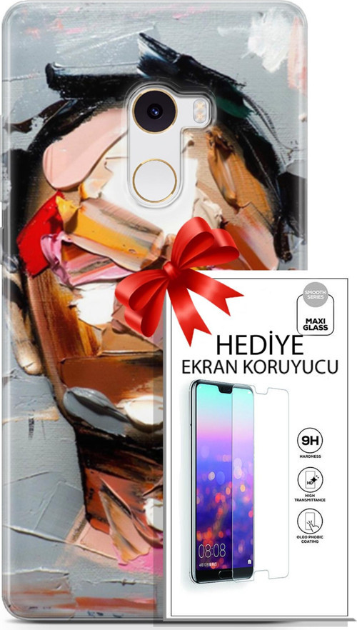 Xiaomi Mi Mix 2 Kılıf Orijinal Seri Soul 01 Suratsız Telefon Kılıfı + Ekran Koruyucu