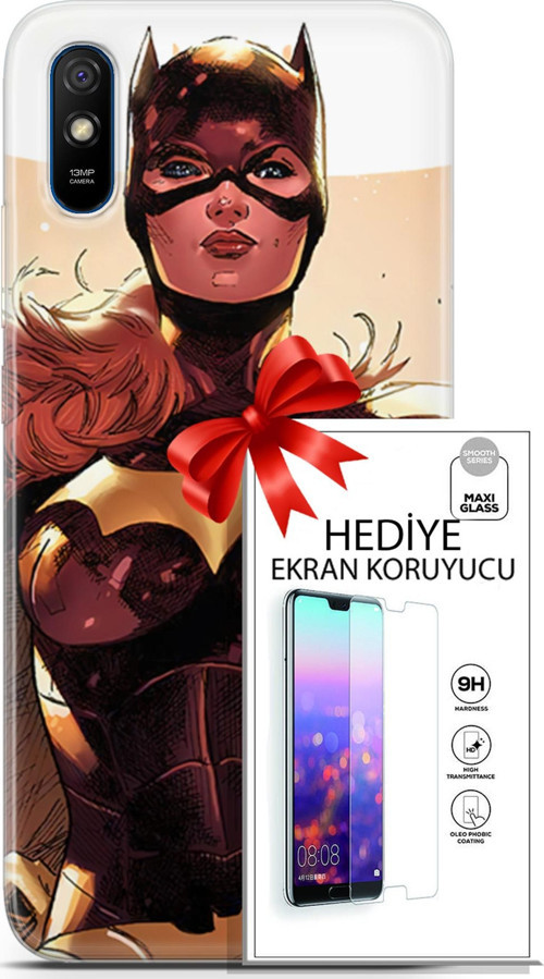 Xiaomi Redmi 9A Kılıf Orijinal Seri Dc 11 Batgirl 4K Baskılı Kılıf + Ekran Koruyucu Full Korumake