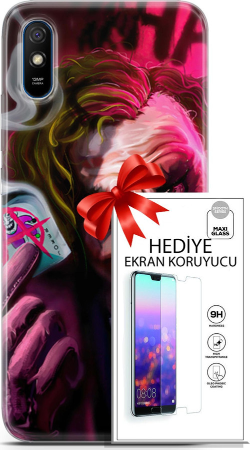 Xiaomi Redmi 9A Kılıf Orijinal Seri Dc 23 Joker Kart Telefon Kabı Ve Ekran Koruyucu