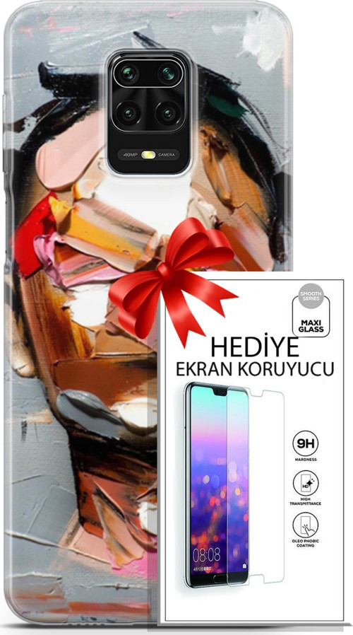 Xiaomi Redmi Note 9S Kılıf Orijinal Seri Soul 01 Suratsız Telefon Kılıfı + Ekran Koruyucu