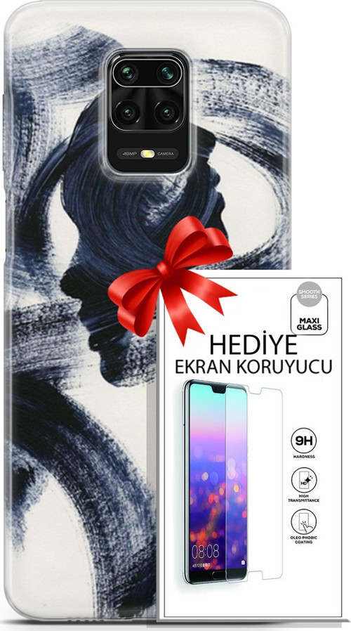 Xiaomi Redmi Note 9S Kılıf Orijinal Seri Soul 10 2 Yüzlü Full Hd Kılıf + Ekran Koruyucu