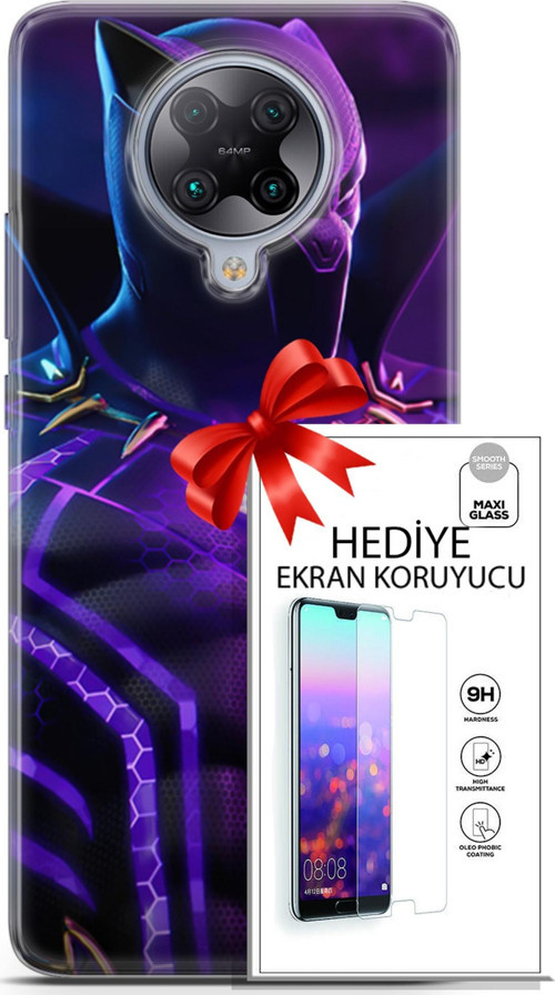 Xiaomi Poco F2 Pro Kılıf Orijinal Seri Dc 13 Mor Panter Fortnite Case Kapak Ekran Koruyucu