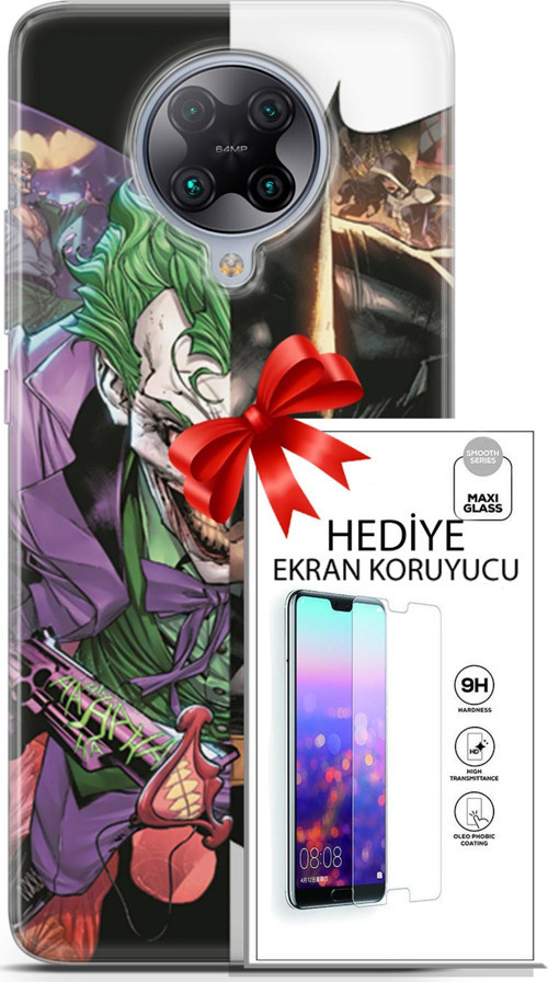Xiaomi Poco F2 Pro Kılıf Orijinal Seri Dc 14 Batman The Joker Cover Kılıf + Ön Ekran Koruyucu