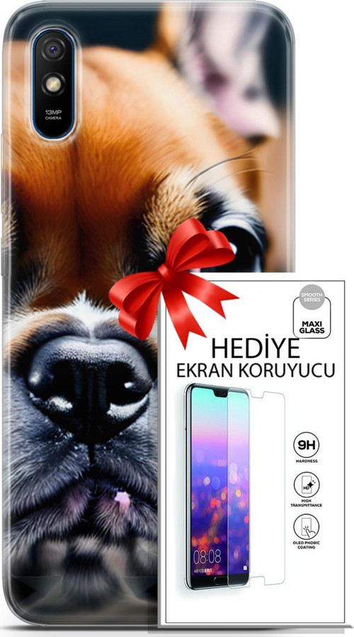 Xiaomi Redmi 9A Kılıf Orijinal Seri Dogs 10 İngiliz Mastiff Full Hd Kılıf + Ekran Koruyucu