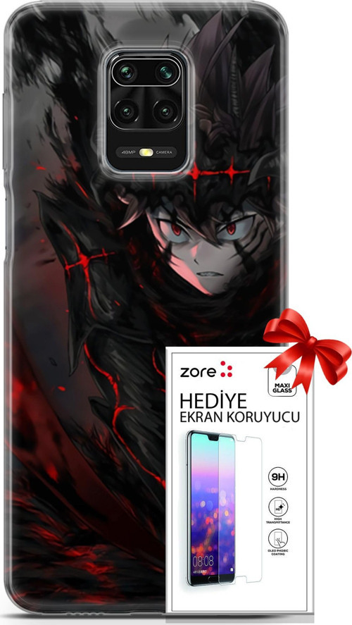 Xiaomi Redmi Note 9S Kılıf Orijinal Seri Supers 14 Asta Devil Anime Cover Kılıf + Ön Ekran Koruyucu