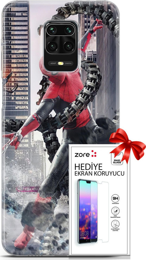 Xiaomi Redmi Note 9S Kılıf Orijinal Seri Supers 25 No Way Home Soyulmayan Kılıf + Ekran Koruyucu Ful