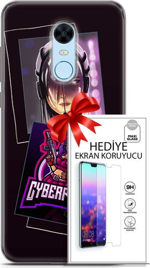 Xiaomi Redmi 5 Plus Kılıf Orijinal Seri Cyberpunk 10 Cyber Kız Full Hd Kılıf + Ekran Koruyucu