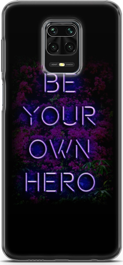 Xiaomi Redmi Note 9S Kılıf Orijinal Seri Typo 15 Be Your Own Hero Kalın Silikon