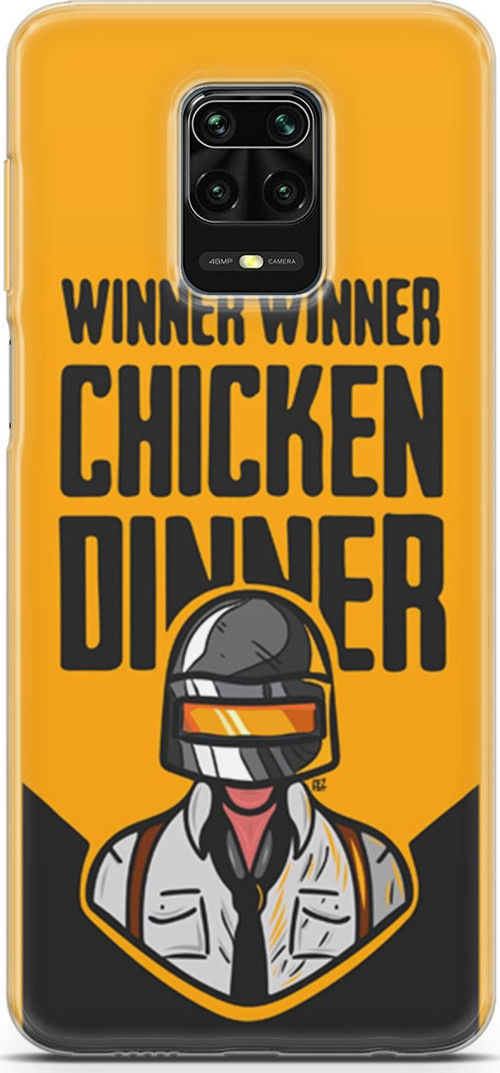 Xiaomi Redmi Note 9S Kılıf Orijinal Seri Typo 17 Winner Chicken Dinner Yumuşak Kılıf