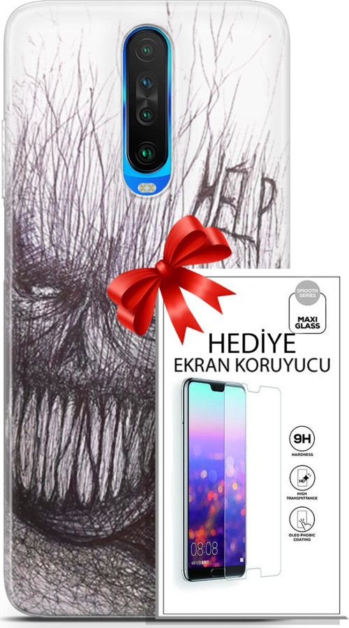 Xiaomi Redmi K30 Kılıf Orijinal Seri Soul 29 Şeytan Leke Tutmaz Kapak + Ekran Koruyucu