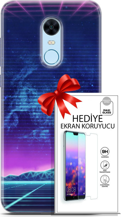 Xiaomi Redmi 5 Plus Kılıf Orijinal Seri Cyberpunk 30 Neon Game Kenarları Şeffaf Kapak Ve Ekran Koruyucu