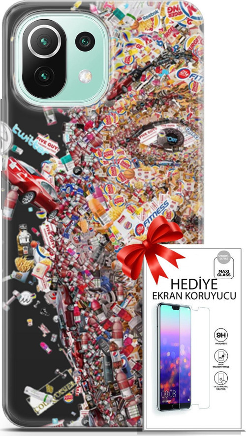Xiaomi 11 Lite 5G Ne Kılıf Orijinal Seri Cardano 09 Fitness Uv Kılıf Ve Ekran Koruyucu