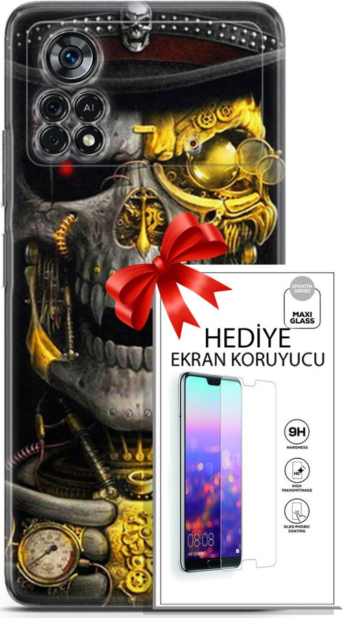Xiaomi Poco X4 Pro 5G Kılıf Orijinal Seri Pubg 22 Skeleton Kap + Ekran Koruyucu