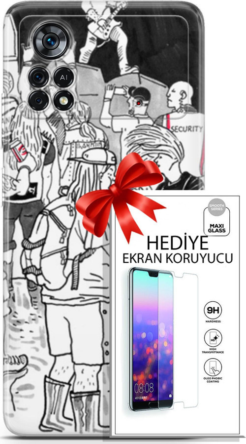 Xiaomi Poco X4 Pro 5G Kılıf Orijinal Seri Punky 17 Party Yumuşak Kılıf + Ekran Koruyucu