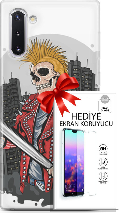 Samsung Galaxy Note 10 Kılıf Orijinal Seri Punky 08 Punk Serseri Baskılı Kılıf + Ekran Koruyucu
