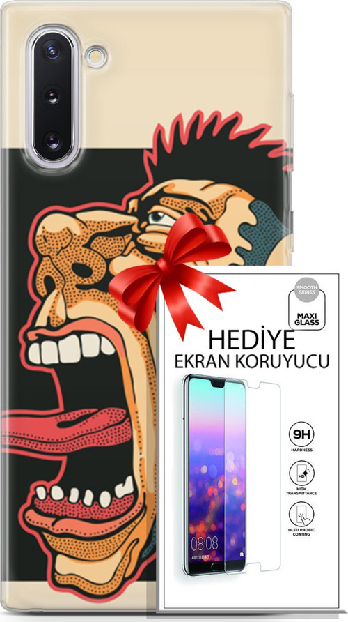 Samsung Galaxy Note 10 Kılıf Orijinal Seri Punky 11 Maymun 4K Baskılı Kılıf + Ekran Koruyucu Full Koruma