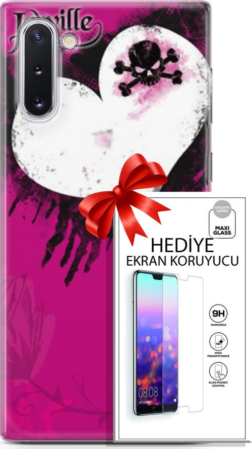 Samsung Galaxy Note 10 Kılıf Orijinal Seri Punky 27 Jaxville Lazer Kesim Silikon Ekran Koruyucu