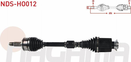 Honda Cıvıc X (Fc) 1.6İ A-T 2016- Komple Aks Sağ Ön Uzunluk 606Mm 44305-Tez-T01 - 44305Tezt01