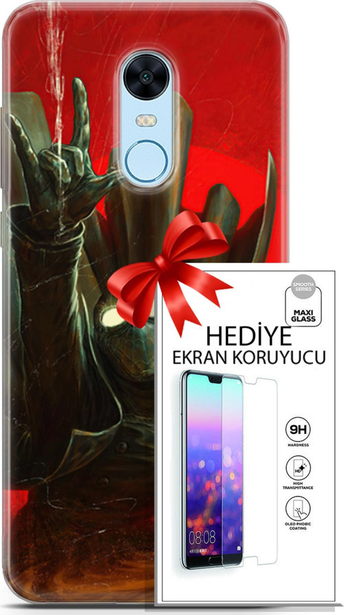 Xiaomi Redmi 5 Plus Kılıf Orijinal Seri Dc 18 Spider Man Noir Parlak Kılıf + Ekran Koruyucu Full Koruma