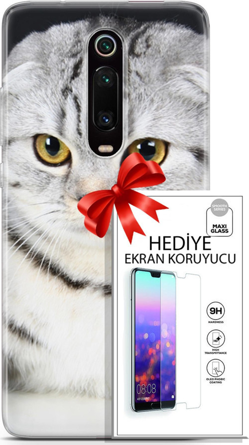 Xiaomi Mi 9T Kılıf Orijinal Seri Scotish-British 18 British Beyaz Parlak Kılıf + Ekran Koruyucu Full