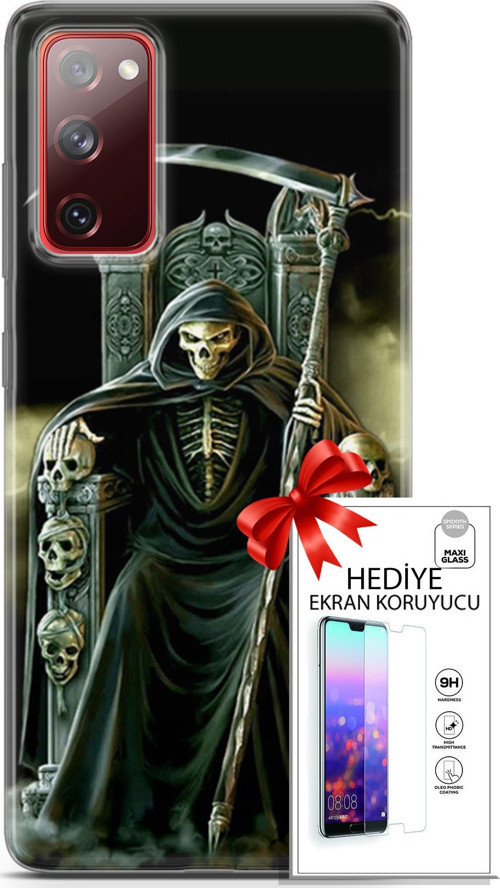 Samsung Galaxy S20 Fe Kılıf Orijinal Seri Cardano 11 İskeletor 4K Baskılı Kılıf + Ekran Koruyucu Ful