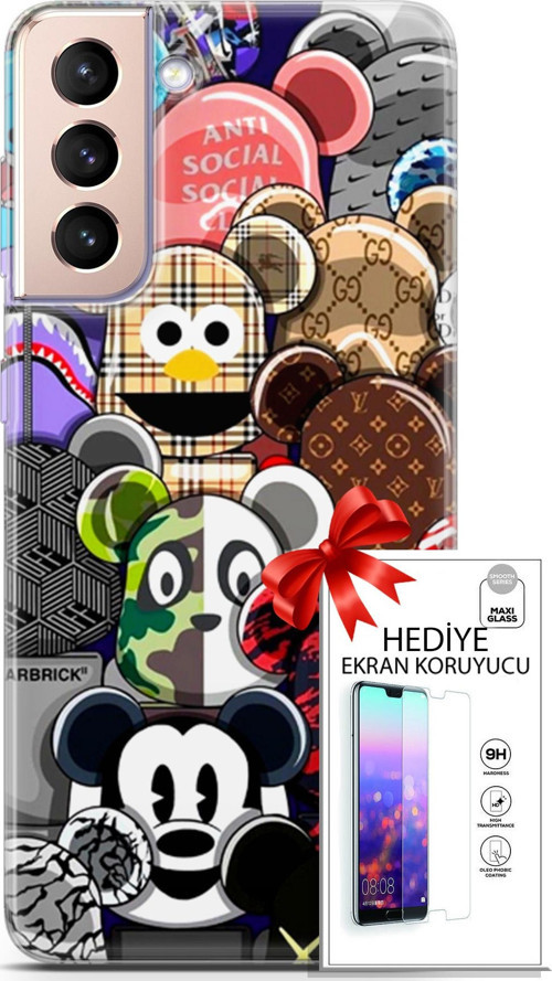 Samsung Galaxy S21 Plus Kılıf Orijinal Seri Bounce 14 Ana Lowe Cover Kılıf + Ön Ekran Koruyucu