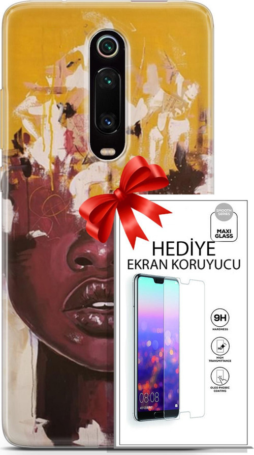 Xiaomi Mi 9T Kılıf Orijinal Seri Soul 23 Sarı Kahverengi Telefon Kabı Ve Ekran Koruyucu