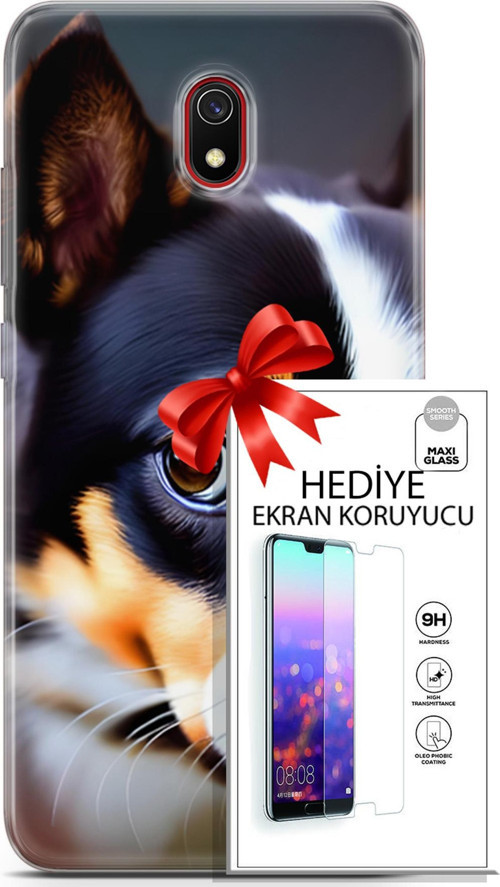Xiaomi Redmi 8A Kılıf Orijinal Seri Dogs 11 İsviçre Bernese 4K Baskılı Kılıf + Ekran Koruyucu Full Koruma