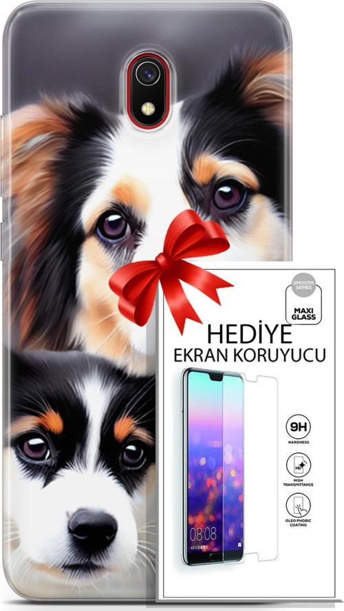 Xiaomi Redmi 8A Kılıf Orijinal Seri Dogs 22 Bernese Dağ Köpeği Kap + Ekran Koruyucu