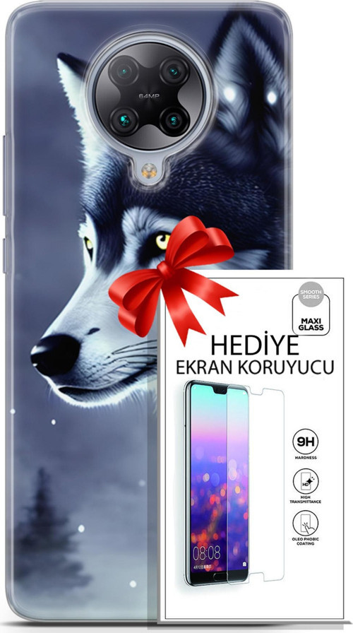 Xiaomi Poco F2 Pro Kılıf Orijinal Seri Dogs 06 Yalnız Kurt Koruyucu Kapak Ekran Koruyucu