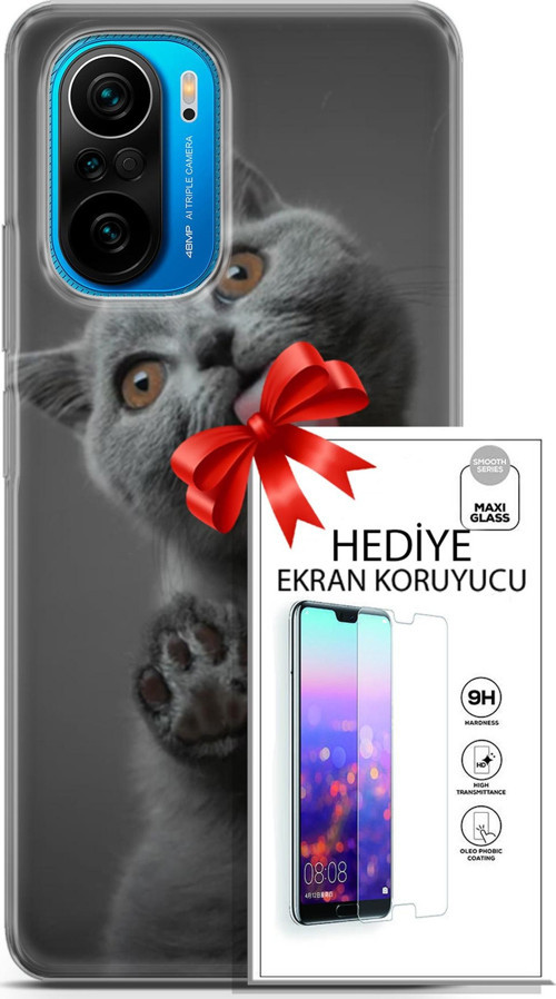 Xiaomi Poco F3 Kılıf Orijinal Seri Scotish-British 09 Yavru Kedi Uv Kılıf Ve Ekran Koruyucu