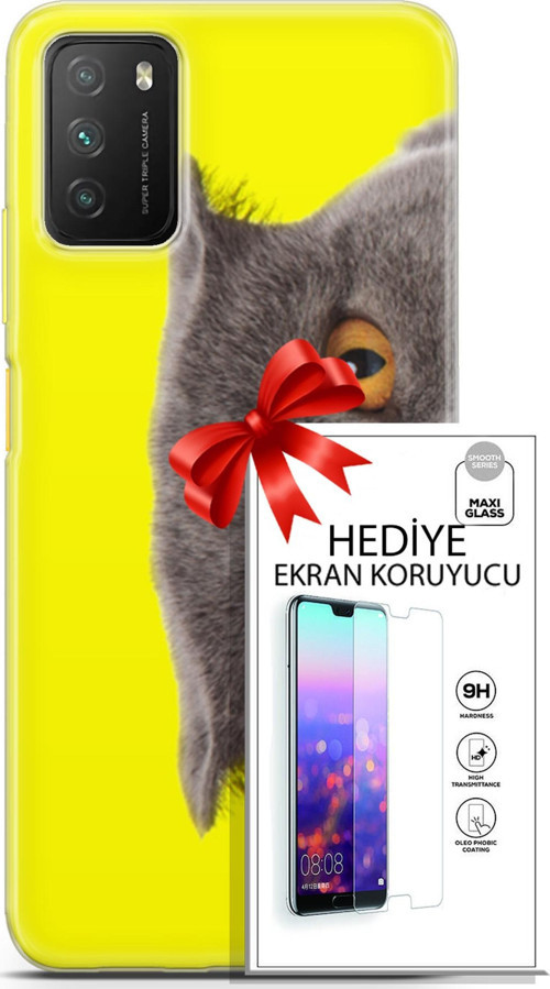 Xiaomi Poco M3 Kılıf Orijinal Seri Scotish-British 01 Scottish Fold Telefon Kılıfı + Ekran Koruyucu