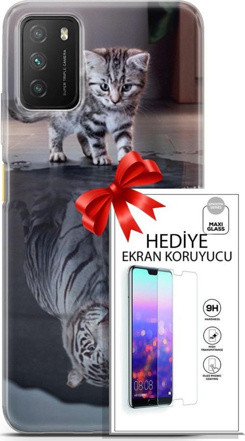 Xiaomi Poco M3 Kılıf Orijinal Seri Scotish-British 15 Yavru British Kalın Silikon + Ekran Koruyucu