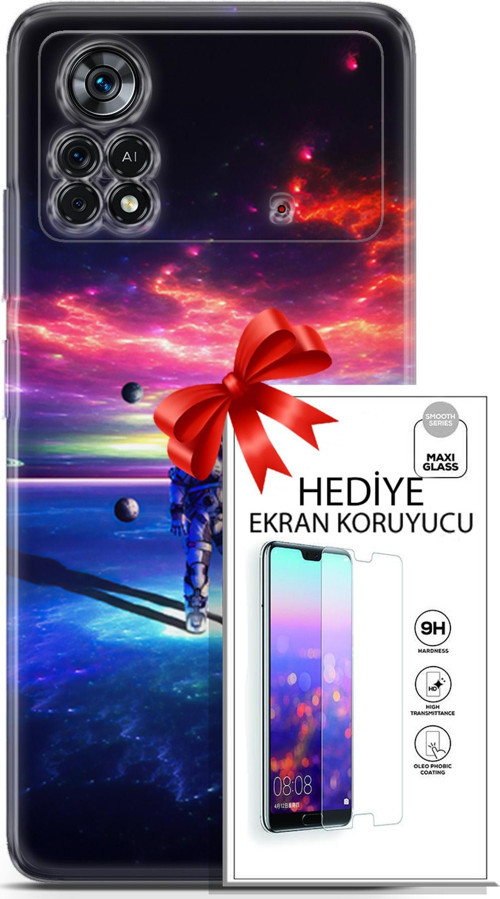 Xiaomi Poco X4 Pro 5G Kılıf Orijinal Seri Neo 22 Kaptan Amerika Kap + Ekran Koruyucu