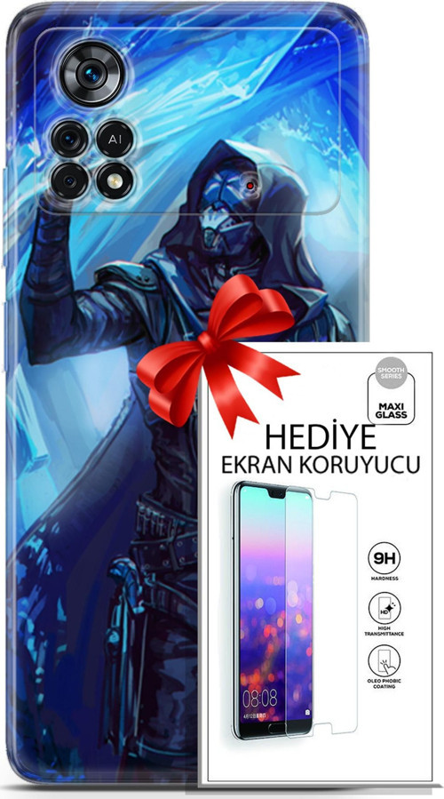 Xiaomi Poco X4 Pro 5G Kılıf Orijinal Seri Pubg 13 Maskeli Case Kapak Ekran Koruyucu