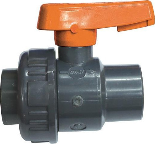 Ball Valve 2", Single Union BSPP, Plastic, Grey