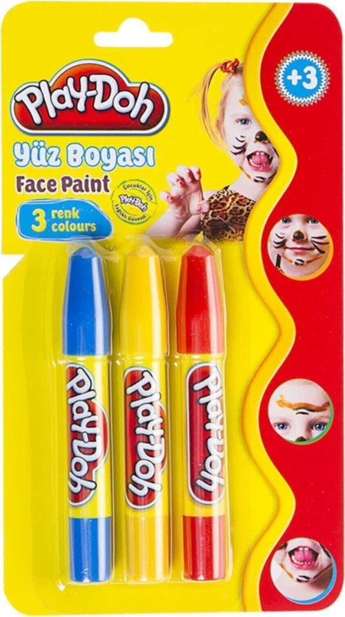 Play Doh 3 Renk Yüz Boyası
