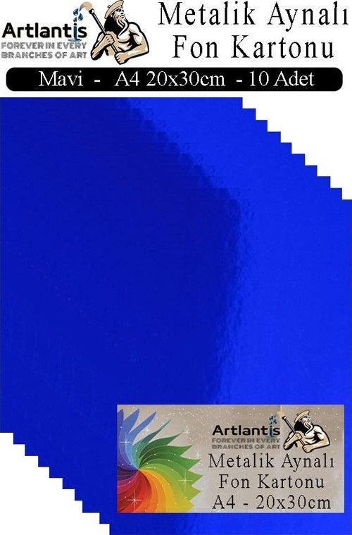 Metalik Aynalı Fon Kartonu 10 lu A4 20X30 cm 1 Paket Okul Sınıf Dekoratif Pırıltılı Folyo Kağıt Dekoratif Anasınıfı Kreş