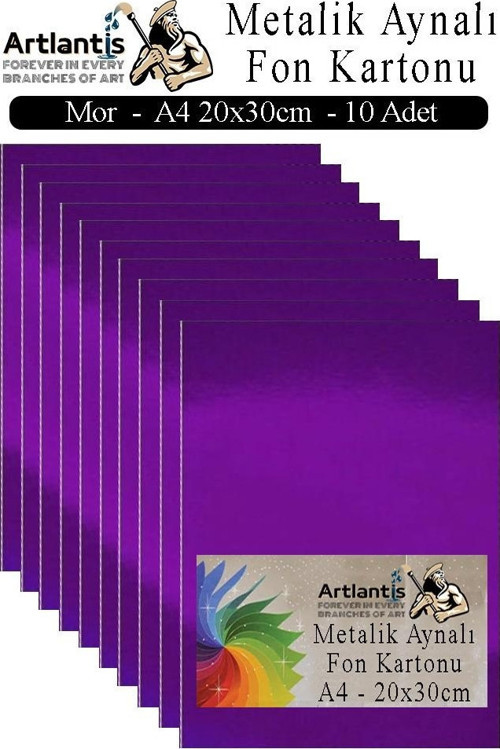 Metalik Aynalı Fon Kartonu 10 lu A4 20X30 cm 1 Paket Okul Sınıf Dekoratif Pırıltılı Folyo Kağıt Dekoratif Anasınıfı Kreş