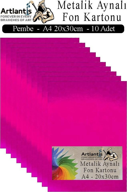 Metalik Aynalı Fon Kartonu 10 lu A4 20X30 cm 1 Paket Okul Sınıf Dekoratif Pırıltılı Folyo Kağıt Dekoratif Anasınıfı Kreş