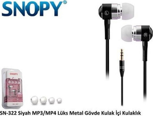 SN-322 Kulak İçi Kulaklık Siyah Metal Gövde Kulaklık